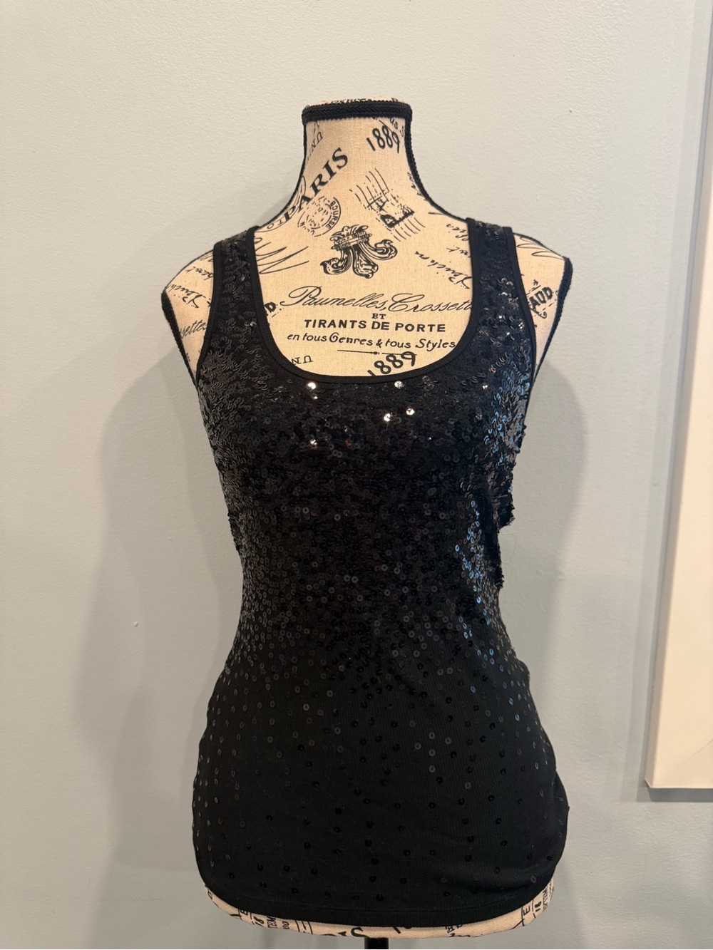 Express Black Sequin Tank Top